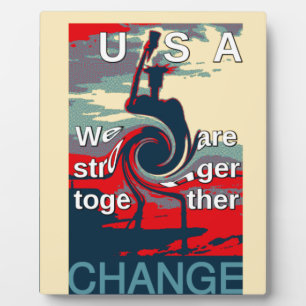 USA Change: Stronger Together Unity Design Plaque