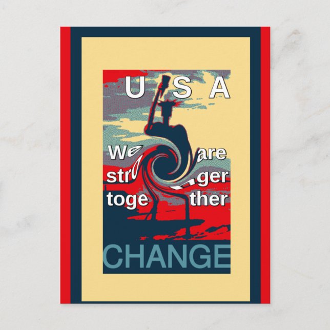 USA Change: Stronger Together Unity Design Postcard (Front)