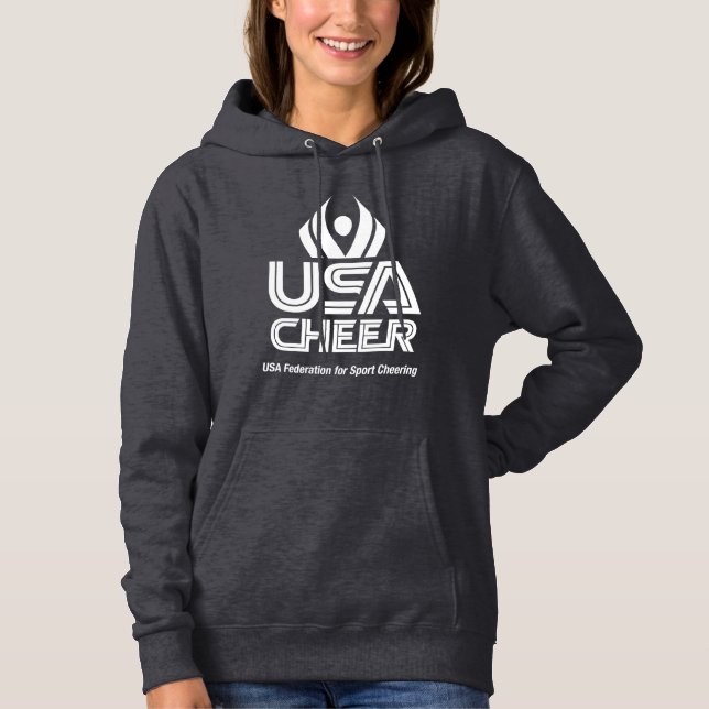 USA Cheer Logo Women's Dark Hoodie (Front)