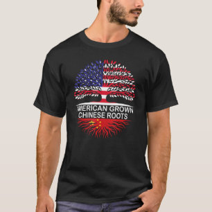 USA & China Flags American Grown Chinese Roots T-Shirt