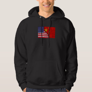 Usa China Vintage Flag For Chinese Americans Ameri Hoodie