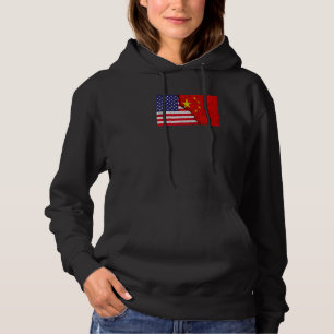 Usa China Vintage Flag For Chinese Americans Ameri Hoodie