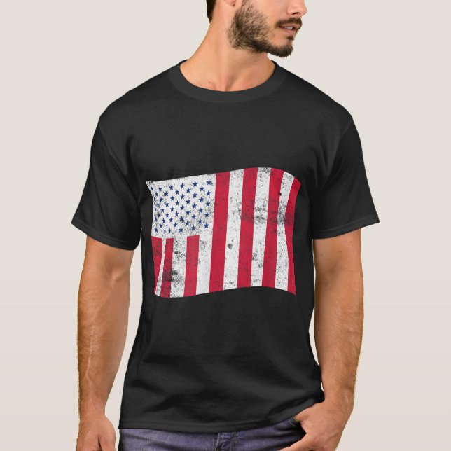 USA Civil Flag of Peacetime American Patriot T-Shirt (Front)