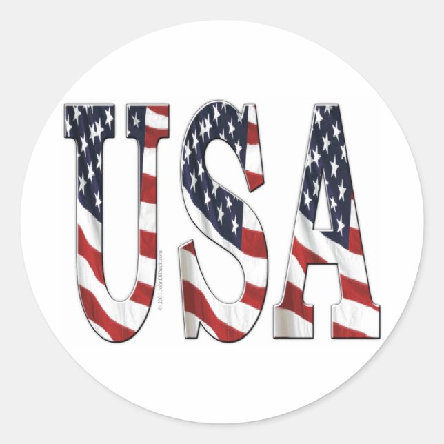 USA CLASSIC ROUND STICKER (Front)