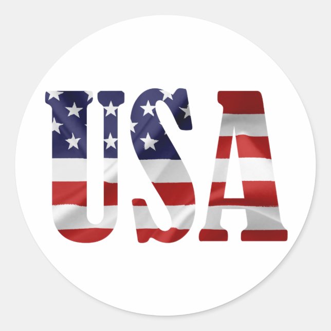 USA CLASSIC ROUND STICKER (Front)
