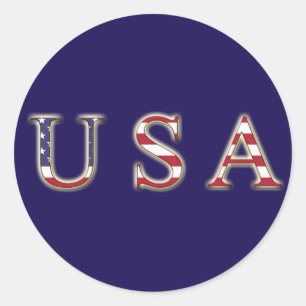 USA Classic Round Sticker, Glossy Sticker