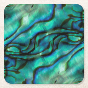 USA, Colorado, Lafayette. Abalone shell montage Square Paper Coaster