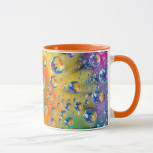 USA, Colorado, Lafayette. Water bubbles on glass 2 Mug