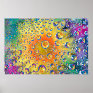 USA, Colorado, Lafayette. Water bubbles on glass 2 Poster
