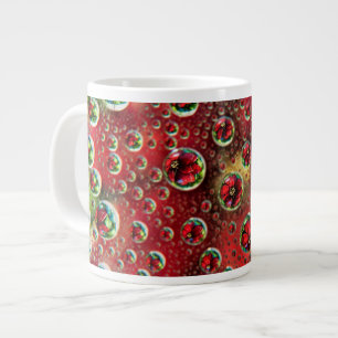 USA, Colorado, Lafayette. Water bubbles on glass 3 Large Coffee Mug