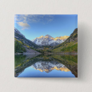 USA, Colorado, Maroon Bells-Snowmass 2 Inch Square Button