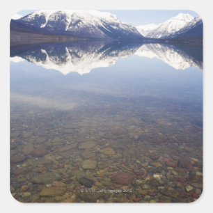 USA, Colorado, Mountains reflected in lake Square Sticker