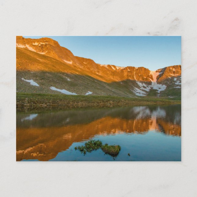 USA, Colorado, Mt. Evans. Summit Lake Reflection Postcard (Front)
