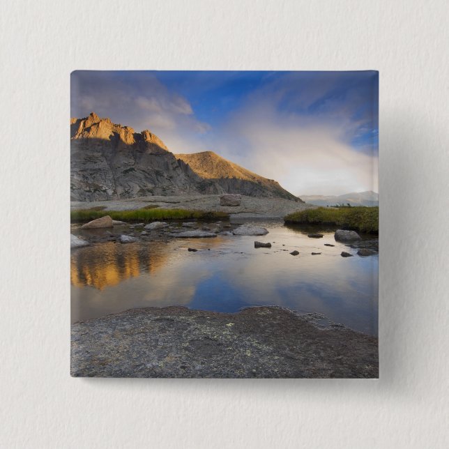 USA, Colorado, Rocky Mountain NP. 2 Inch Square Button (Front)