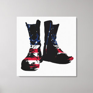 USA Combat Boots Canvas Print