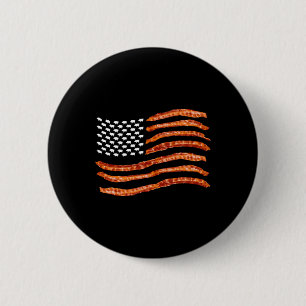 Usa Con Flag Cute Us Dried Pigs Funny 4th Of July 2 Inch Round Button