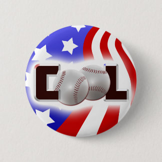 USA Cool Baseball Shine 2 Inch Round Button
