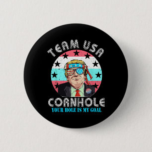 Usa Cornhole Shirt Team Cornhole Shirts Funny Corn 2 Inch Round Button