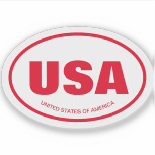 USA country code transparent oval vinyl sticker