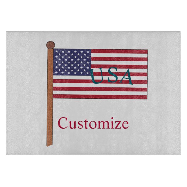 USA Country Flag Thunder_Cove Cutting Board (Front)