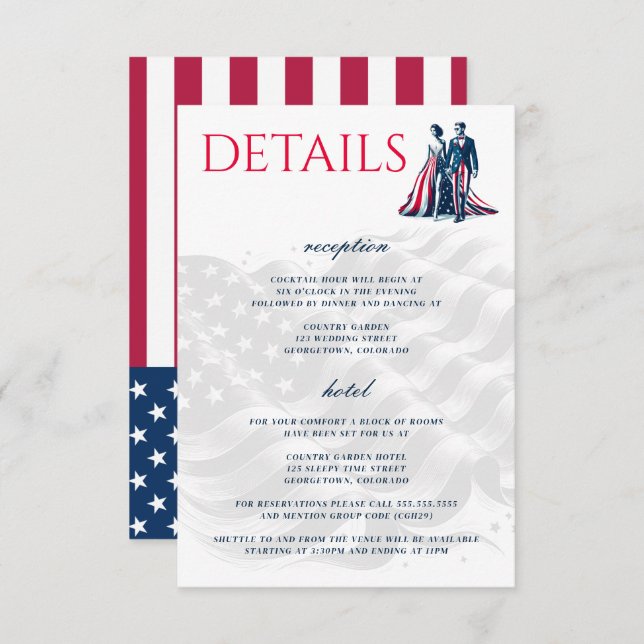 USA Couple Enclosure Card (Front/Back)