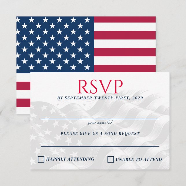 USA Couple RSVP Card (Front/Back)