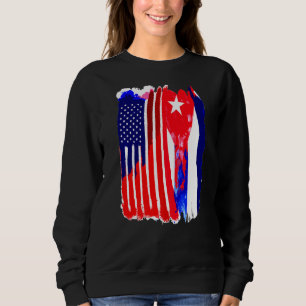 Usa Cuba Flag Half American Half Cuban Roots Sweatshirt