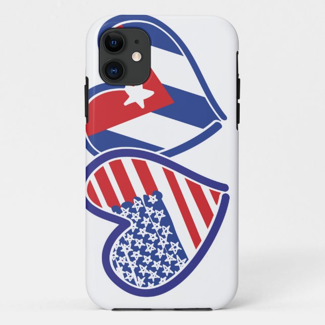 USA Cuba Love Hearts Case-Mate iPhone Case (Back)