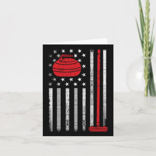 Usa Curler Broom Winter Ice Sports American Flag C Card
