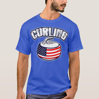 USA Curling American Flag Curler T-Shirt