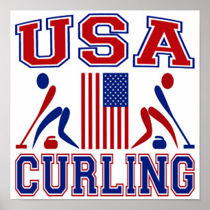 USA Curling Poster