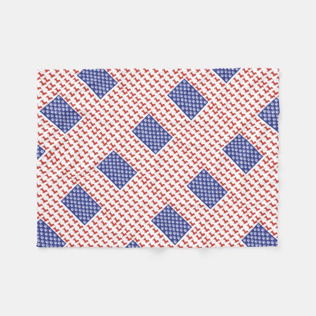 USA Dachshund Fleece Blanket (Front (Horizontal))