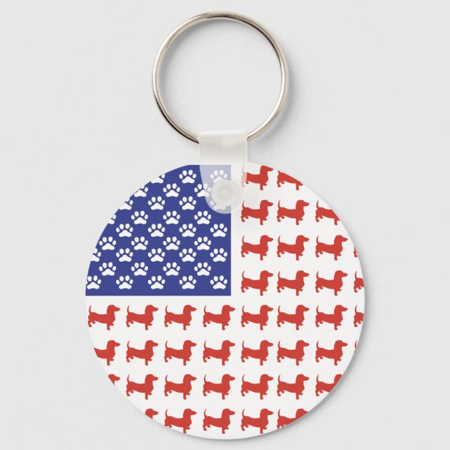 USA Dachshund Keychain (Front)