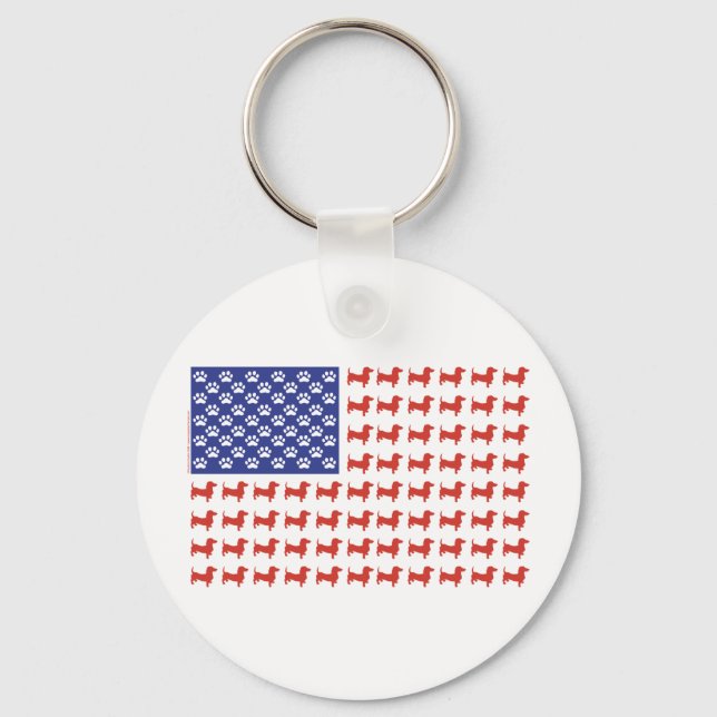 USA Dachshund Keychain (Front)