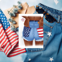 USA Denim Girl Birthday Party Foil Invitation