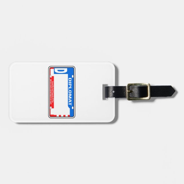 USA Diplomatic License Plate Blank Luggage Tag (Front Horizontal)