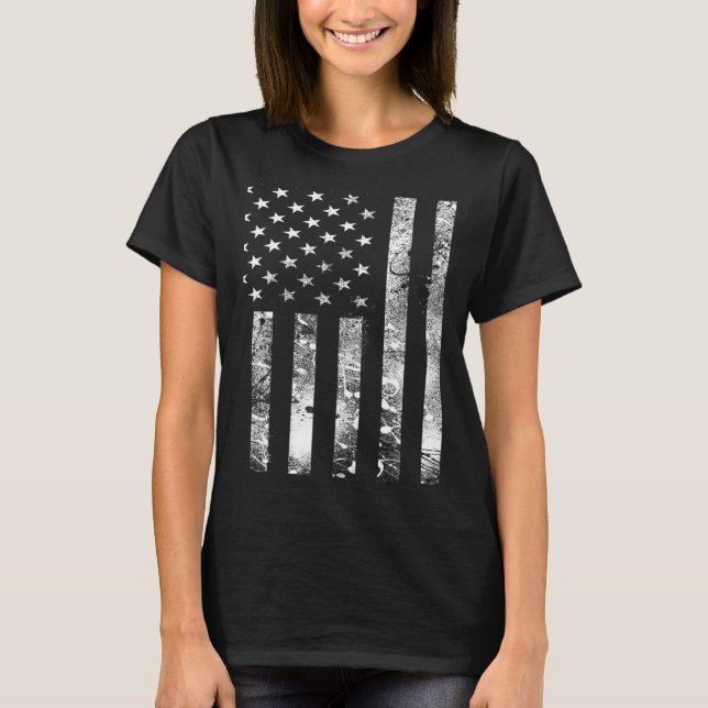 USA distressed American Flag T-Shirt (Front)