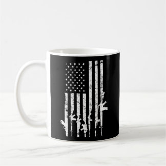 Usa Distressed Flag Guns Pro Gun 2Nd Adt On Back Coffee Mug