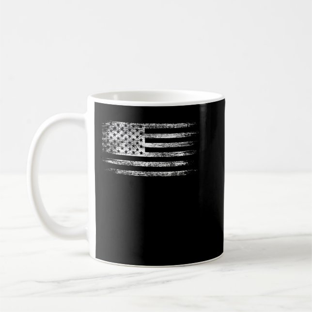 USA Distressed Flag Men T Shirt Patriotic American Coffee Mug (Left)