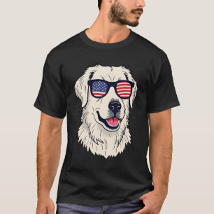 USA Dog Lover - Cool Pup with American Flag Shades T-Shirt