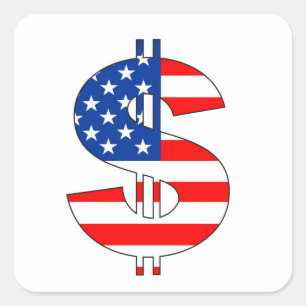 usa dollar symbol money sign square sticker