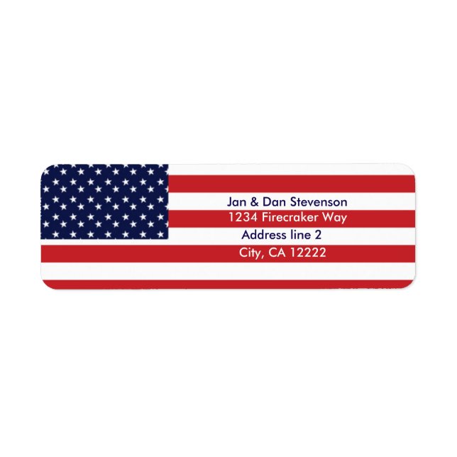 USA Drapeau Étiquettes d'adresse de retour Étoiles (Devant)
