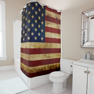 USA / Drapeau grungé Douche rideau