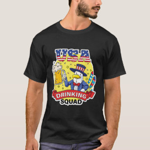 Usa Drinking Squad 4th Of July Independence Day Fu T-Shirt