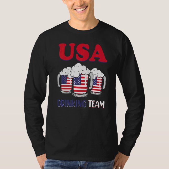 Usa Drinking Team  4th Of July T-Shirt (Front)