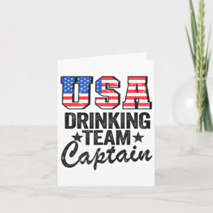 Usa Drinking Team Captain American Flag 4th Of Jul Card