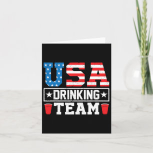 Usa Drinking Team Funny Drinking Beer Lover  Card