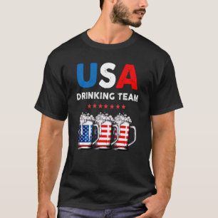 Usa Drinking Team Funny Drinking Beer Lover T-Shirt
