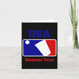 Usa Drinking Team Funny Party Beer Pong Game  Card