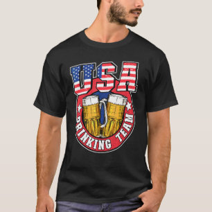 Usa Drinking Team Us American Flag 4th Of July Bee T-Shirt